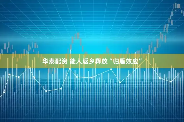 华泰配资 能人返乡释放“归雁效应”